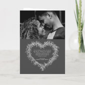 Mistletoe Herzkranz dunkelgraue weiße Hochzeit Programm (Rückseite)