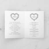 Mistletoe Herzkranz dunkelgraue weiße Hochzeit Programm (Innenseite)