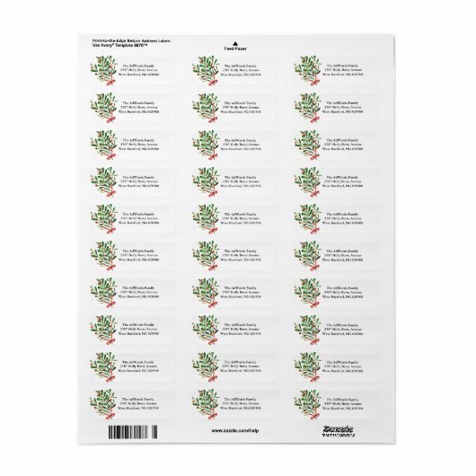 Mistletoe Holiday Address Labels (Vorne)