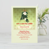 Mistletoe Holiday Einladung (Stehend Vorderseite)