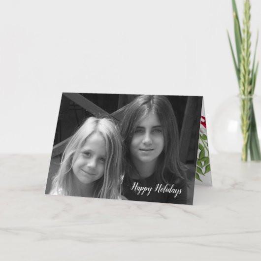 Mistletoe Holiday Folding Foto Card Karte (Vorderseite)