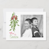 Mistletoe Holiday Foto Card Einladung (Vorderseite)