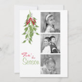 Mistletoe Holiday Foto Card Einladung (Vorderseite)