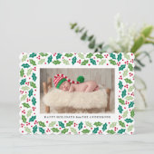 Mistletoe Holiday Foto Card Feiertagskarte (Stehend Vorderseite)