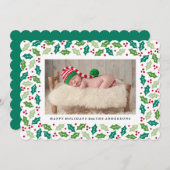 Mistletoe Holiday Foto Card Feiertagskarte (Vorne/Hinten)