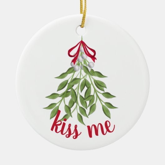 Mistletoe Holiday Keramik Ornament (Vorne)