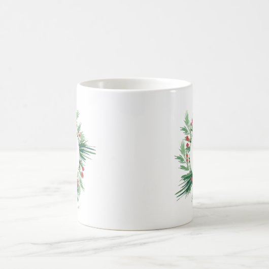 Mistletoe Holiday Monogram Kaffeetasse (Mittel)