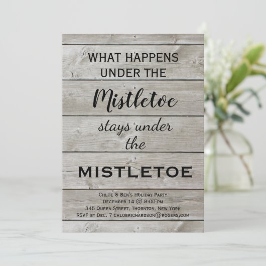 Mistletoe Holiday Party Einladung (Stehend Vorderseite)