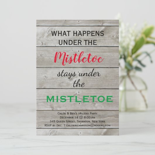 Mistletoe Holiday Party Einladung (Stehend Vorderseite)