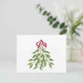 Mistletoe Holiday Postkarte (Stehend Vorderseite)