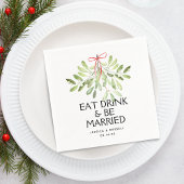 Mistletoe Holiday Wedding Paper Serviette
