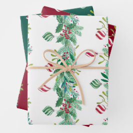 Mistletoe Holly Geschenkpapier Set