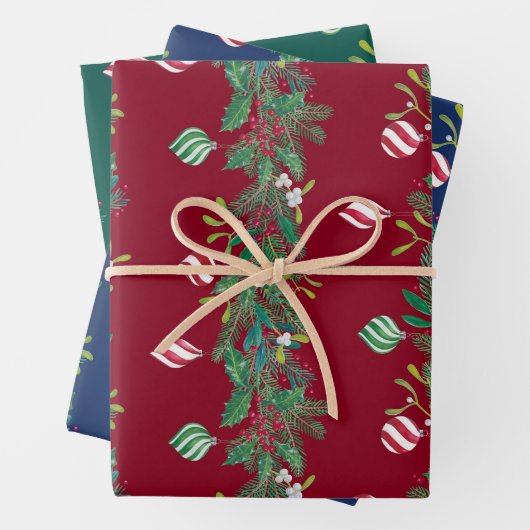 Mistletoe Holly Geschenkpapier Set (Beispiel)