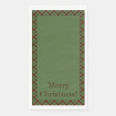 Mistletoe & Holly Kariert Serviette (Vorderseite)
