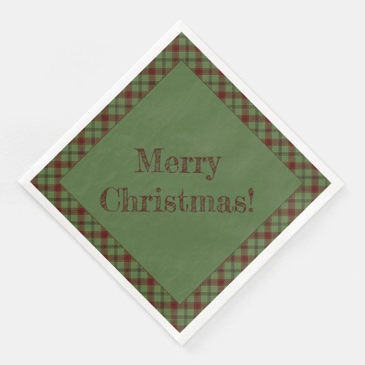 Mistletoe & Holly Kariert Serviette (Ecke)