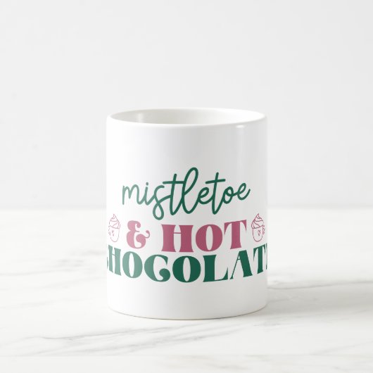 Mistletoe & Hot Chocolate - Weihnachten Kaffeetasse (Mittel)
