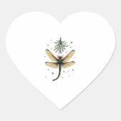 Mistletoe Kiss Dragonfly Herz-Aufkleber (Vorderseite)
