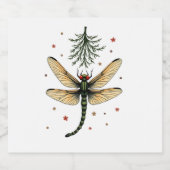 Mistletoe Kiss Dragonfly Schaumweinetikett (Einzelnes Label)