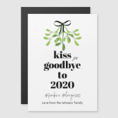 Mistletoe Kiss Goodbye to 2020 Do-Over Holiday Magnetkarte (Vorne/Hinten)