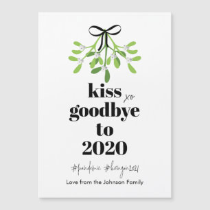 Mistletoe Kiss Goodbye to 2020 Do-Over Holiday Magnetkarte