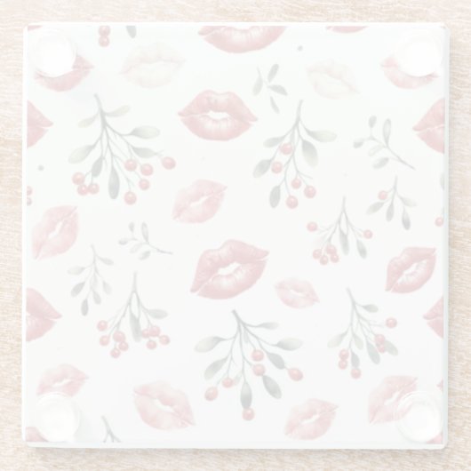 Mistletoe Kisses Glasuntersetzer (Rückseite)