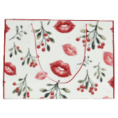 Mistletoe Kisses Große Geschenktüte (Rückseite)