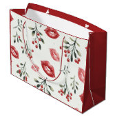 Mistletoe Kisses Große Geschenktüte (Rückseite Schrägansicht)