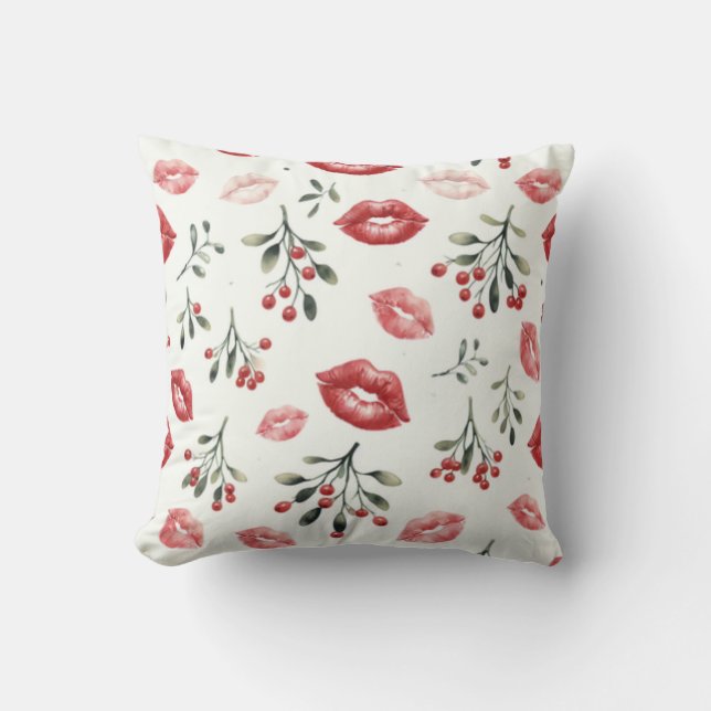 Mistletoe Kisses Kissen (Vorderseite)
