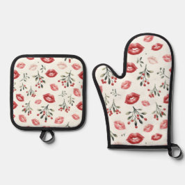 Mistletoe Kisses Ofenhandschuh & Topflappen-Set