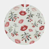 Mistletoe Kisses Ornament Aus Glas (Rückseite)