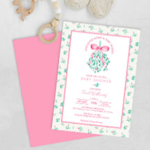 Mistletoe Kisses Pink Baby Shower for Girl