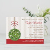 Mistletoe Kissing Ball Brautparty Einladung (Stehend Vorderseite)