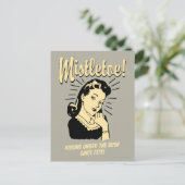 Mistletoe: Küssen unter Bush seit 1378 Postkarte (Stehend Vorderseite)