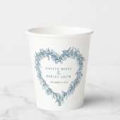 Mistletoe line Art Blue Winter Hochzeit Brauch Pappbecher (Vorderseite)