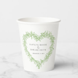 Mistletoe line Art Green Winter Hochzeit Brauch Pappbecher