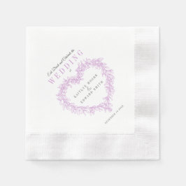 Mistletoe line Art lila weiße Hochzeit Brauch Serviette