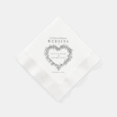 Mistletoe line Art Mono Hochzeit Brauch Serviette (Ecke)