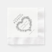 Mistletoe line Art Mono Hochzeit Brauch Serviette (Vorderseite)