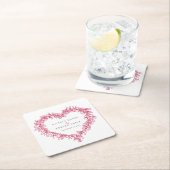 Mistletoe line Art Red Winter Hochzeit Brauch Rechteckiger Pappuntersetzer (Vor Ort)