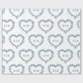 Mistletoe line art zeichnend monogramm blau geschenkpapier (Flach)