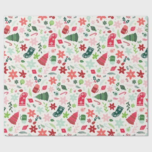 Mistletoe Magic Christmas Wrapping Paper Geschenkpapier (Flach)
