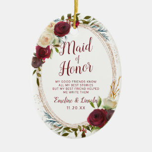 Mistletoe Manor Bloral zu Trauzeugin Zitat Keramik Ornament