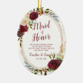 Mistletoe Manor Bloral zu Trauzeugin Zitat Keramik Ornament (Hinten)