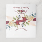 Mistletoe Manor Chic Seating Wedding Tischnummer Platzkarte (Außenseite Aufgefaltet)