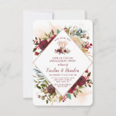 Mistletoe Manor Chic Sie sagte Yes Engagement Part Einladung (Vorderseite)