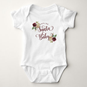 Mistletoe Manor Christmas Floral Santa Baby Girl Strampler