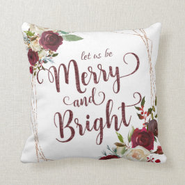 Mistletoe Manor Floral Ließ uns fröhlich und hell  Kissen