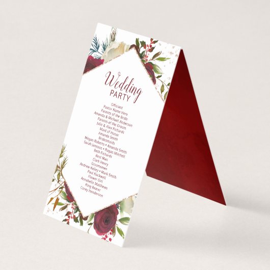 Mistletoe Manor Floral Wedding Zeremony Program (Rückseite)