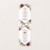 Mistletoe Manor Floral Wedding Zeremony Program (Außenseite Aufgefaltet)