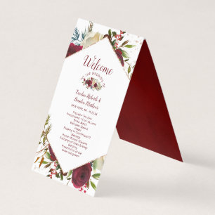 Mistletoe Manor Floral Wedding Zeremony Program
